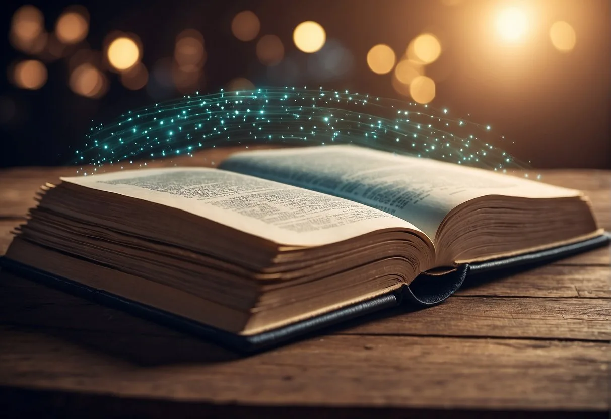 Las Mejores Herramientas de IA para Profesores: Mejore su Enseñanza con Tecnología Avanzada 8 An open book with various AI tools and ethical considerations surrounding it