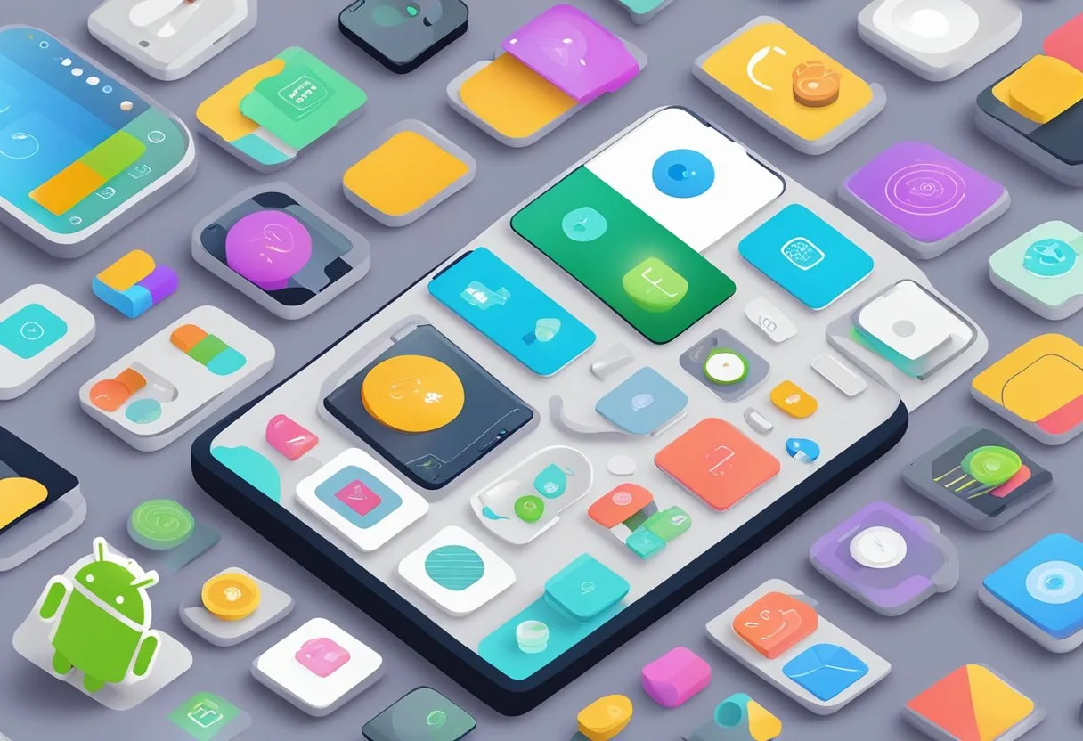 Las Mejores Herramientas de IA para Android: Una Guía Completa 2 A smartphone displaying various AI tools for Android development