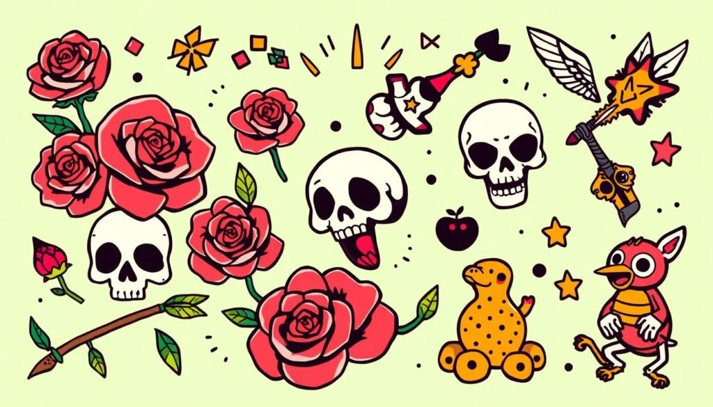 Elementos del diseño en tatuajes New School