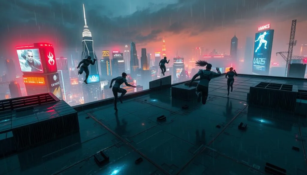 Escenas de acción cyberpunk
