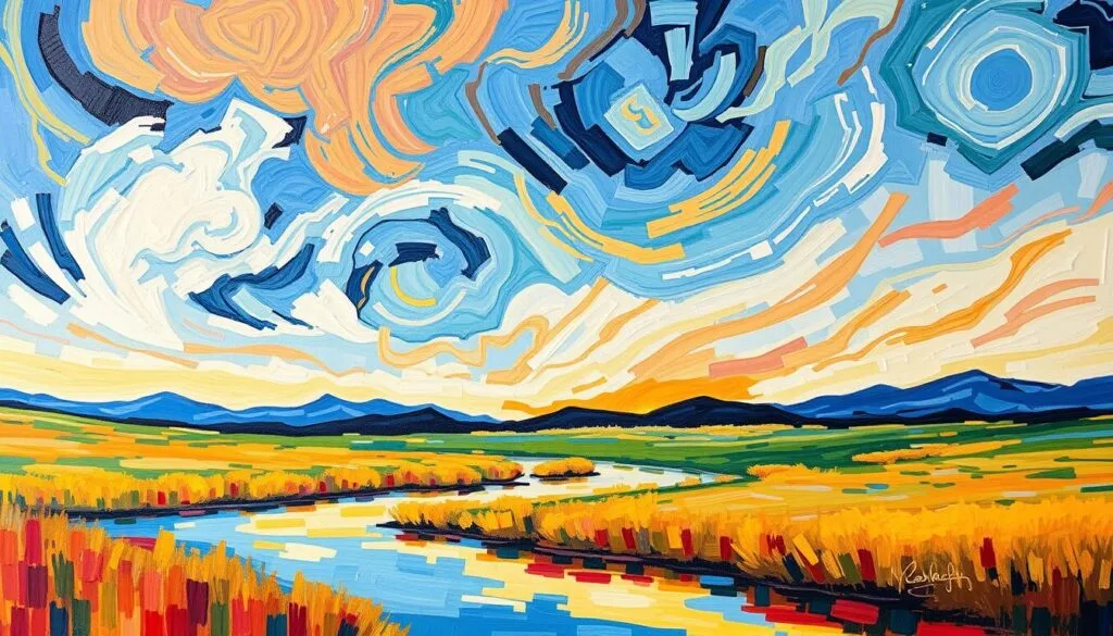 Fusión de estilos artísticos impresionistas y contemporáneos