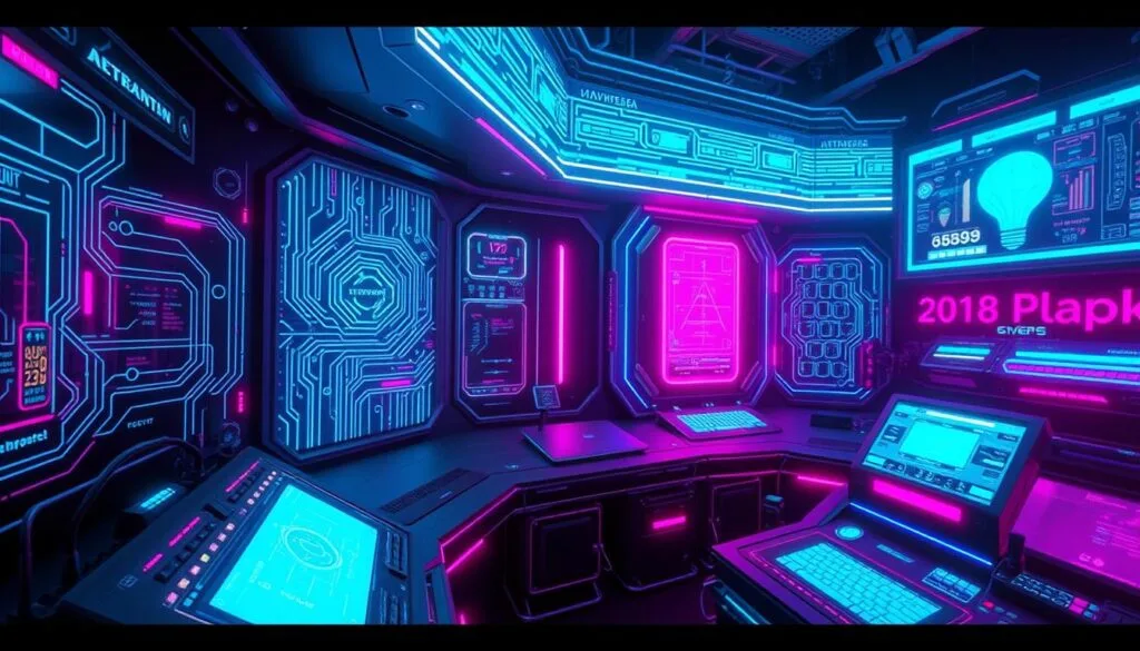 Interfaces futuristas cyberpunk