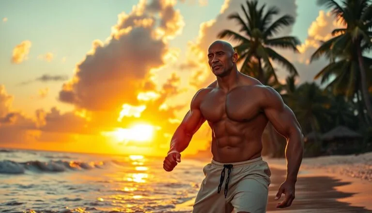 Prompt para crear imagen de Dwayne "The Rock" Johnson
