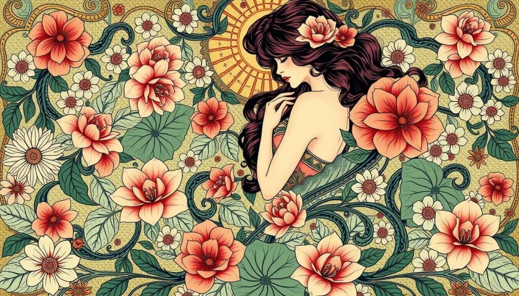 ejemplos de prompts Art Nouveau