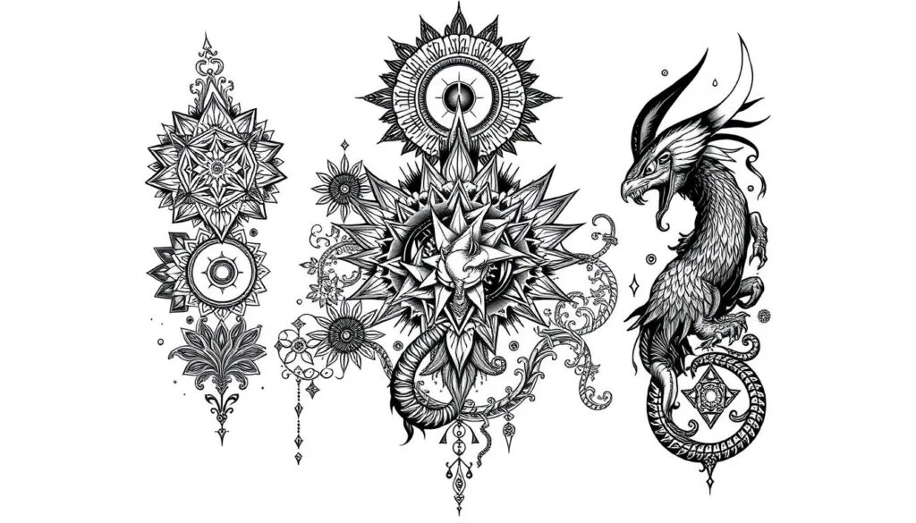 ejemplos de prompts para diseños de tatuajes blackwork