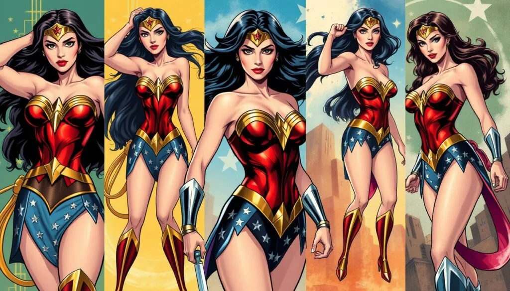 estilos artísticos en la creación de imágenes de Wonder Woman estilos artísticos en la creación de imágenes de Wonder Woman