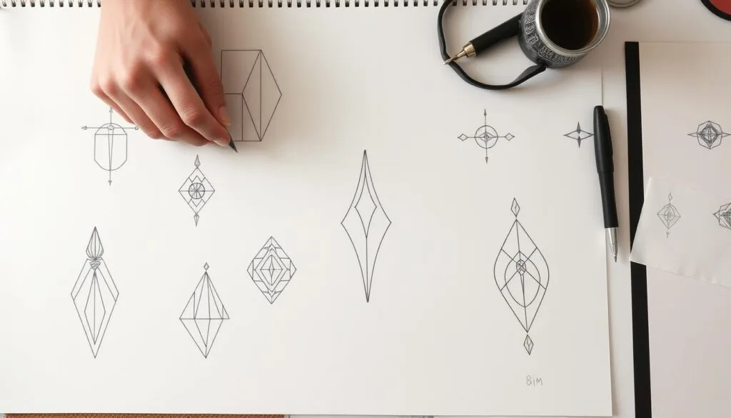 evaluación de diseño en tatuajes minimalistas