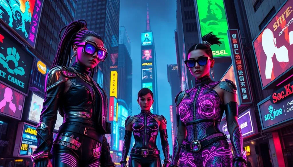 ilustraciones de moda cyberpunk