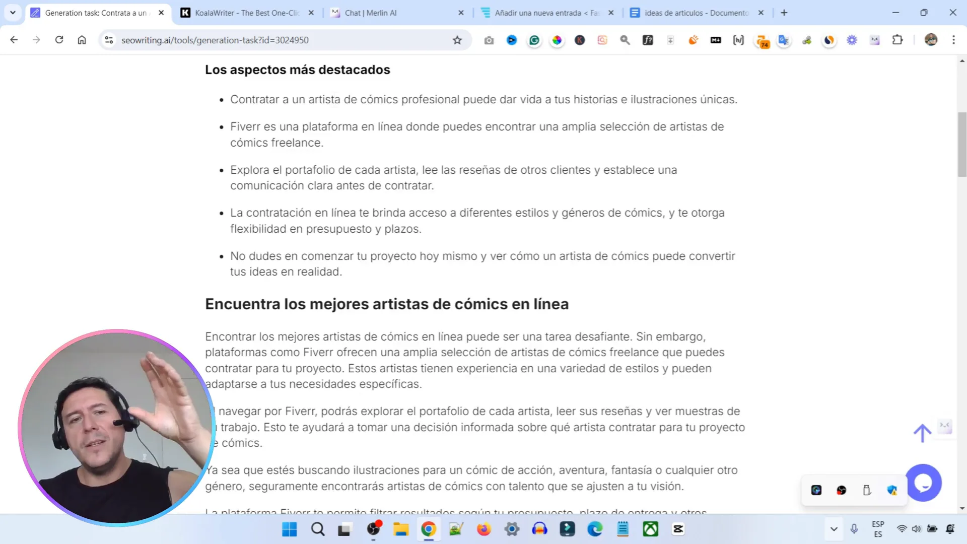 Ejemplo de artículo de SEOWriting