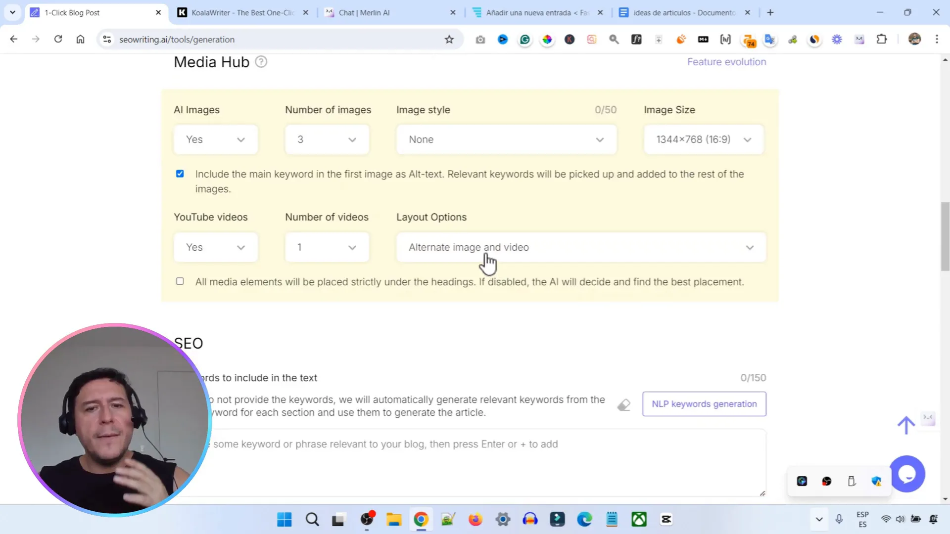 Generación de contenido informativo en SEOWriting