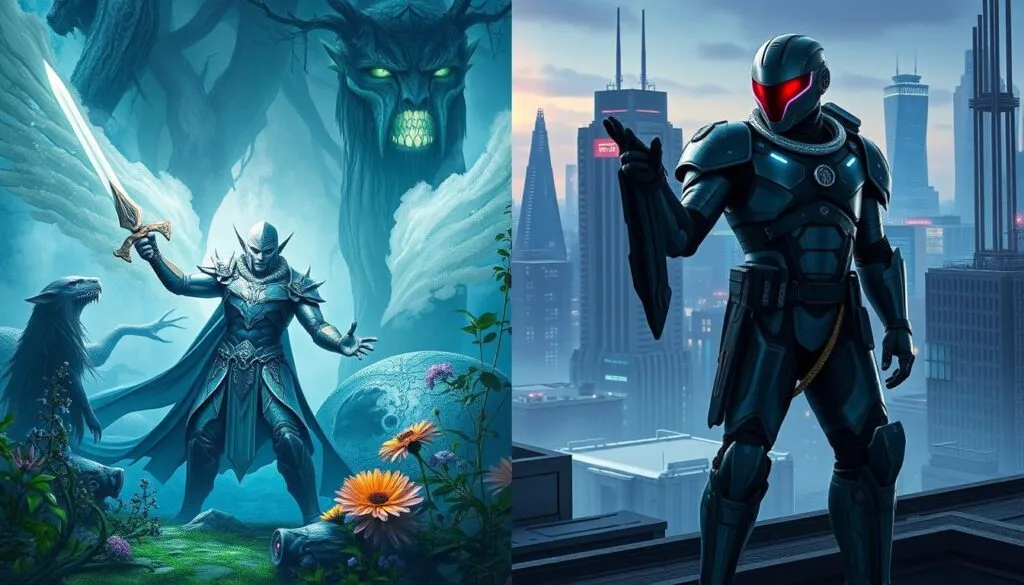 personajes de fantasía y personajes de ciencia ficción