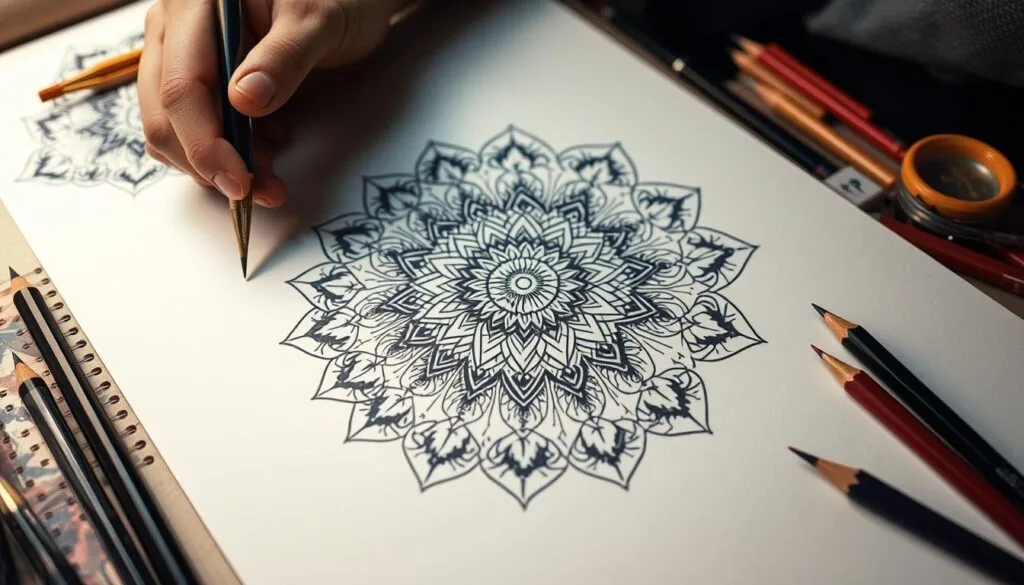 proceso de diseño de un tatuaje de mandala con IA