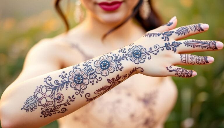 Mejores Prompts para Crear Arte Corporal con Henna con IA 4 prompt para crear arte corporal con henna con IA