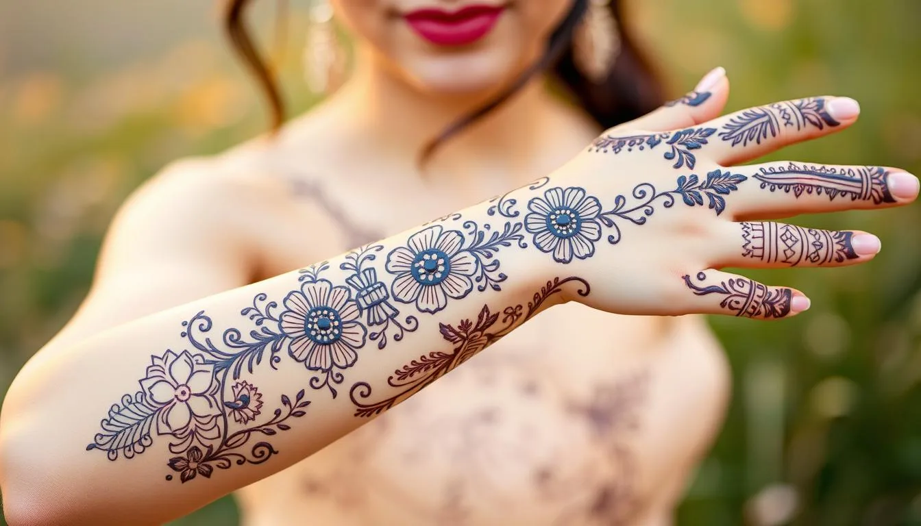 prompt para crear arte corporal con henna con IA