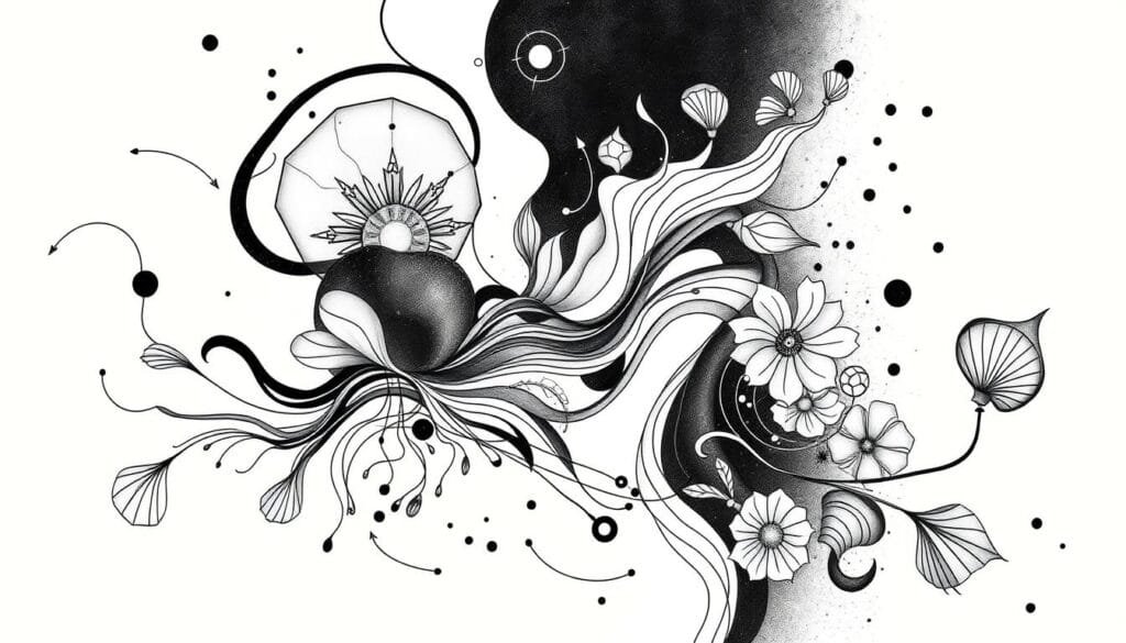 prompt para crear diseños de tatuajes abstractos