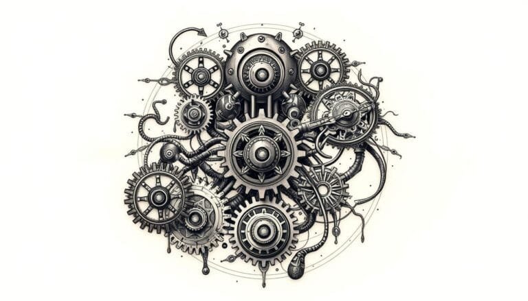 Mejores Prompts para Crear Diseños de Tatuajes Biomecánicos con IA 9 prompt para crear diseños de tatuajes biomecánicos con IA