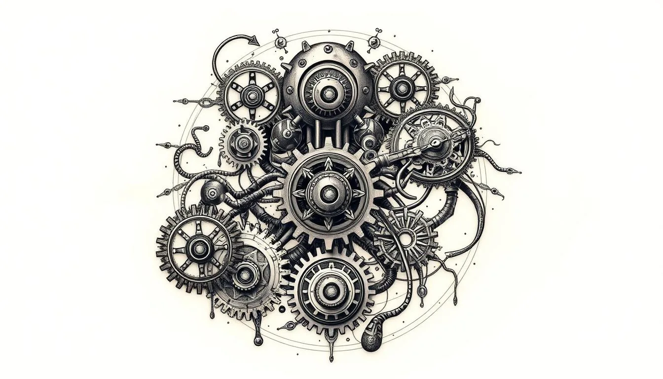 prompt para crear diseños de tatuajes biomecánicos con IA