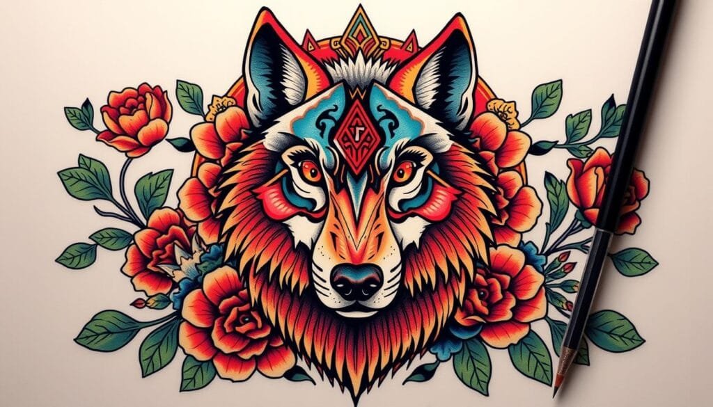 prompt para crear diseños de tatuajes neotradicionales con IA