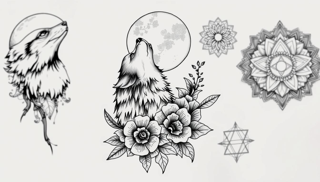 prompt para crear diseños de tatuajes realistas en blanco y negro