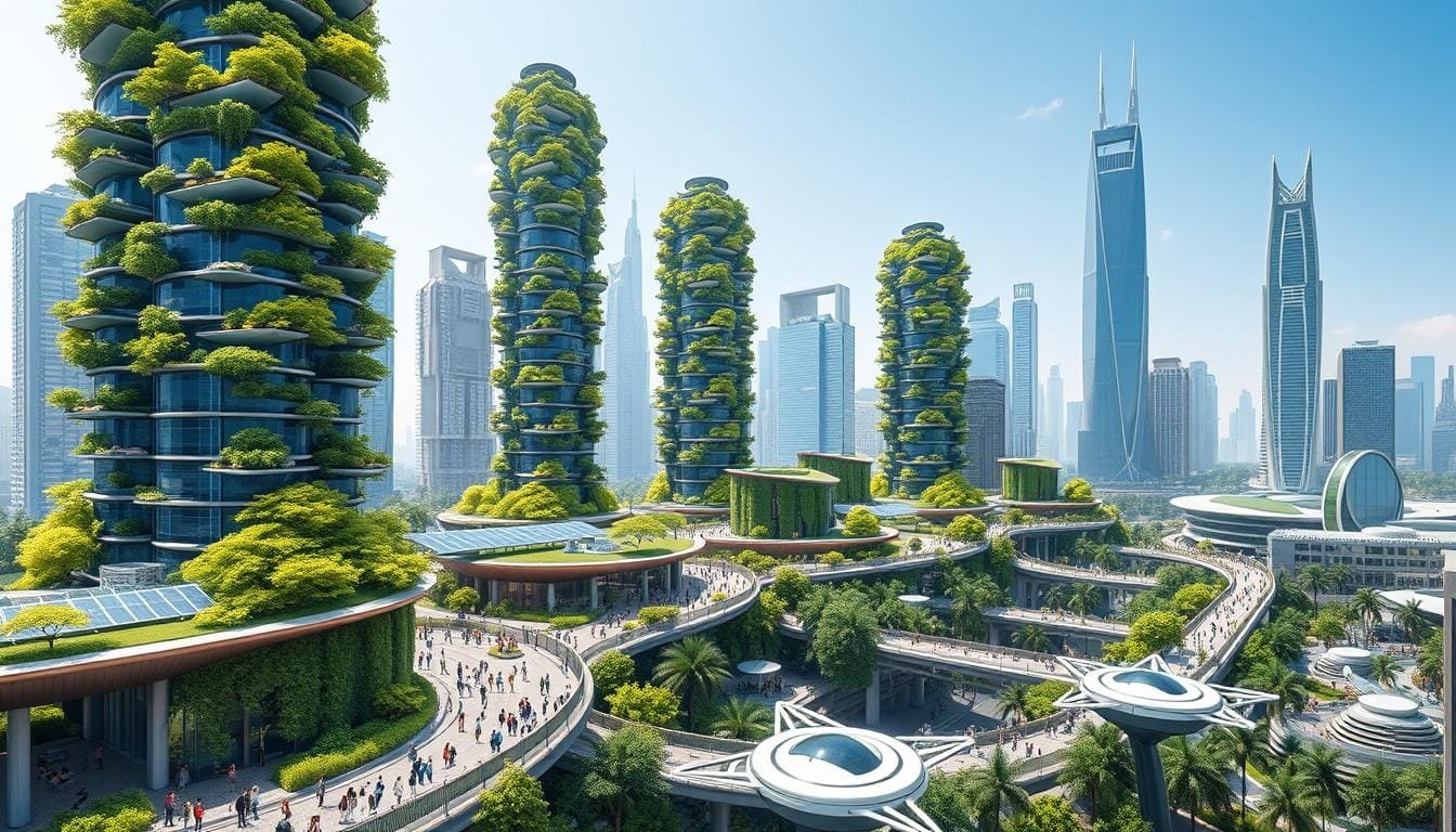 Mejores Prompts para Crear Escenas de Utopías Futuristas con IA 1 prompt para crear escenas de utopías futuristas con IA