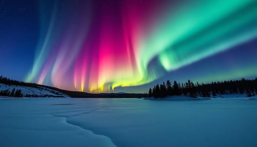 prompt para crear imagen de auroras boreales
