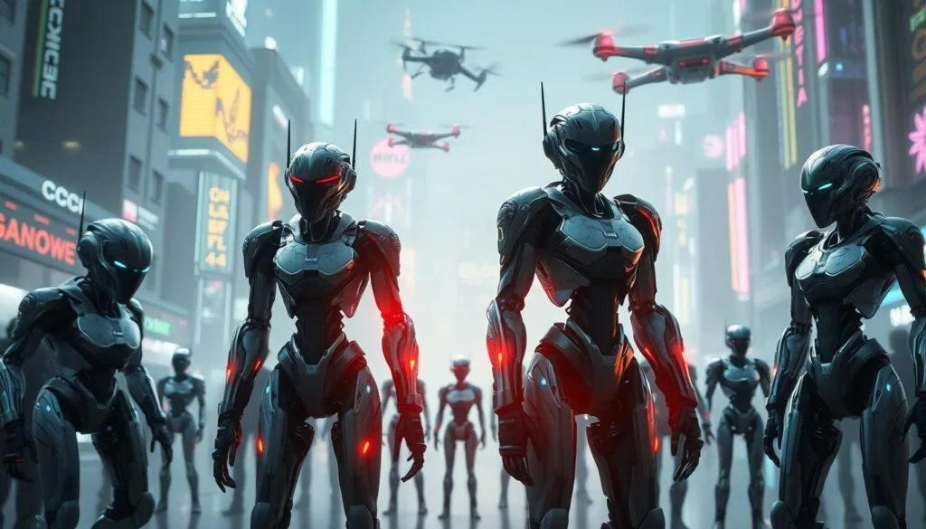 prompts de robots futuristas