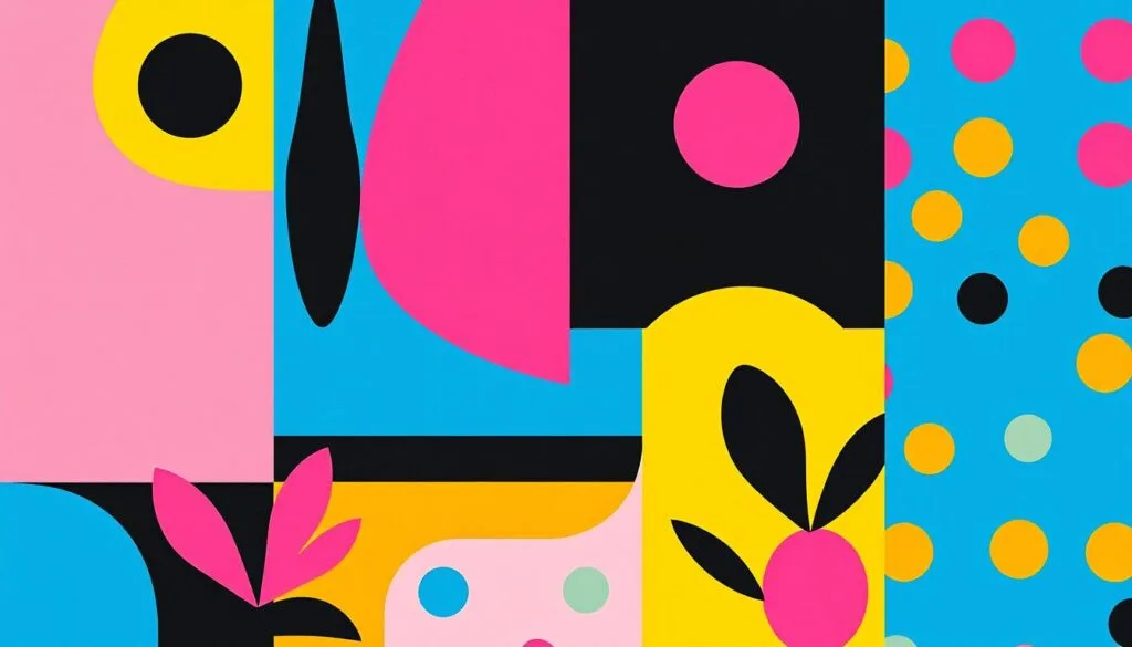 tipos de prompts para arte estilo Memphis