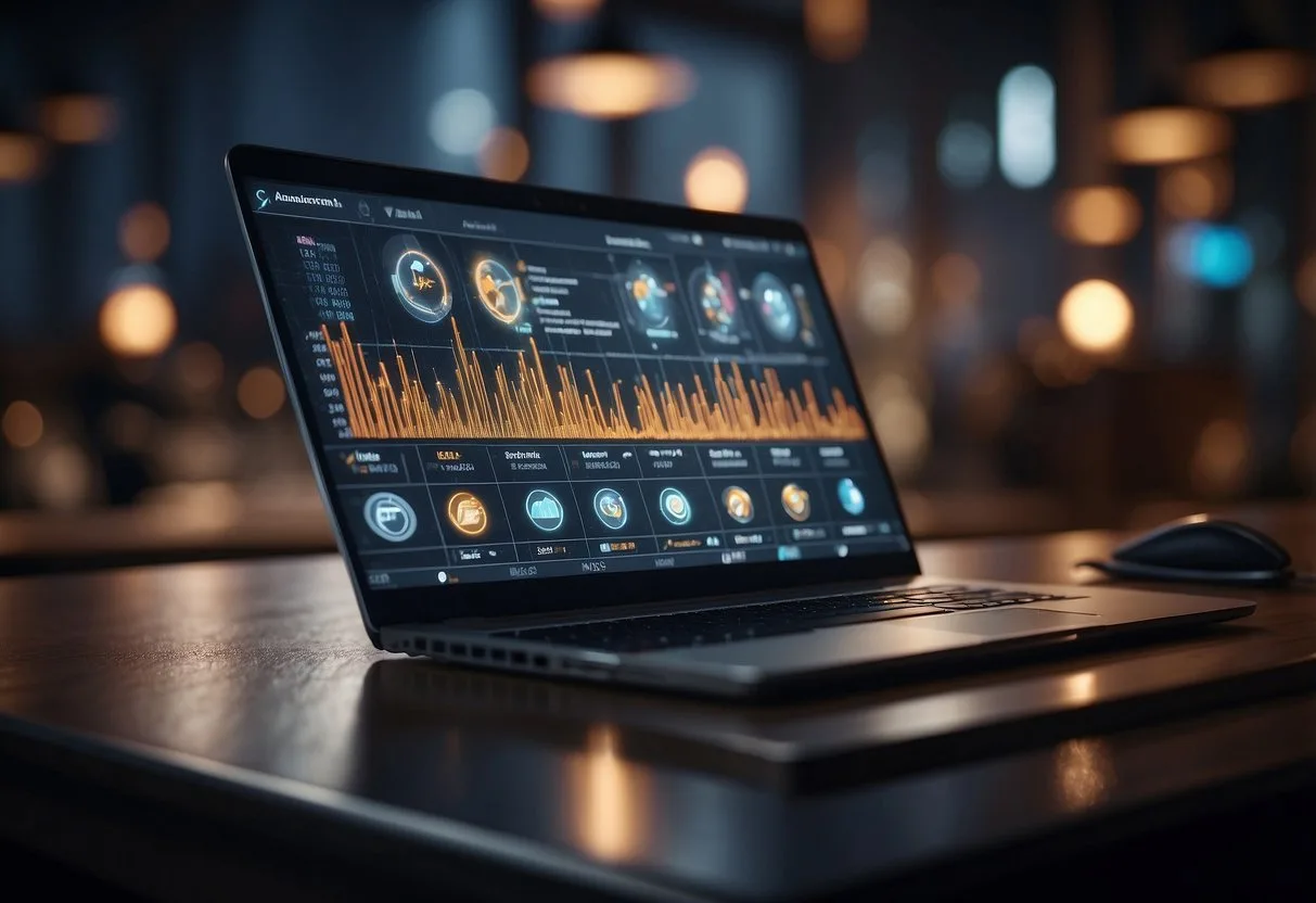 A computer screen displaying advanced AI tools generating leads for businesses