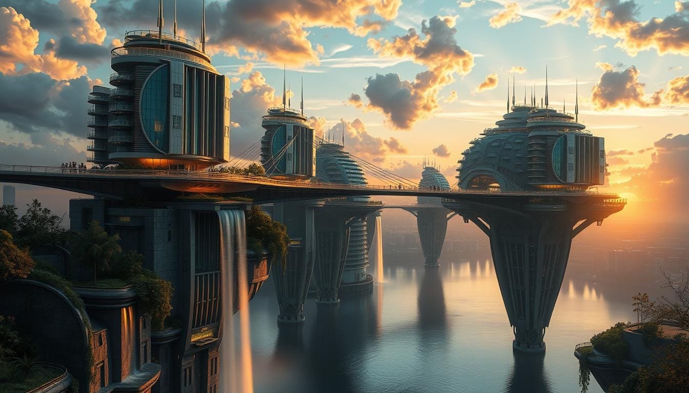 Prompt para crear imagen de Ciudades Flotantes