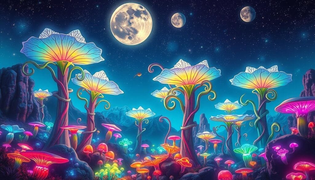 Inspiración creativa en flora alienígena