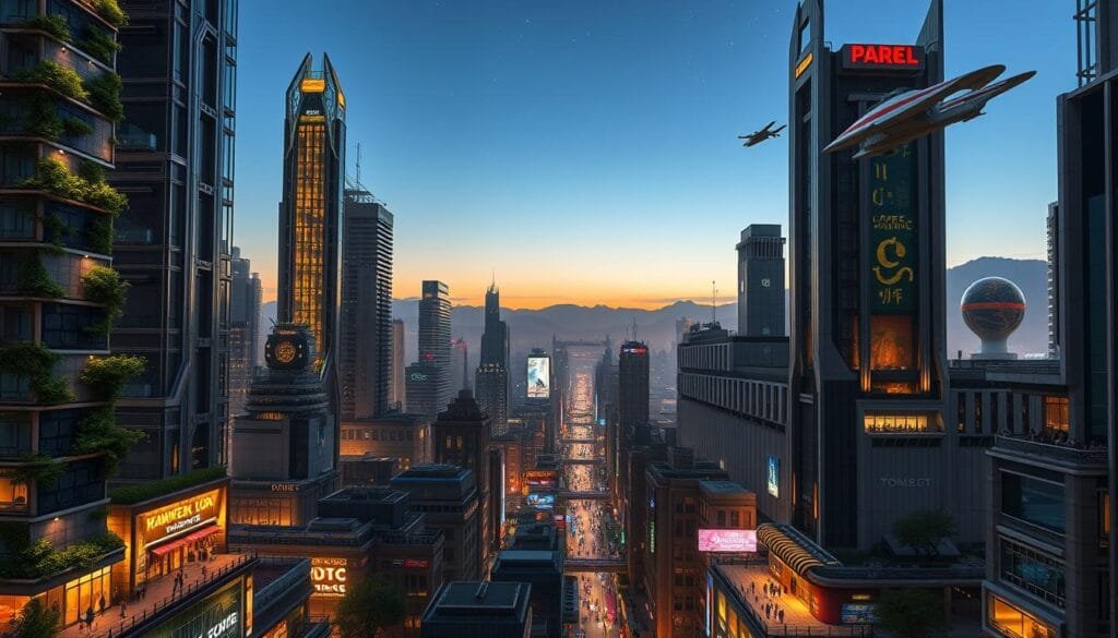 ambientación en ciudades futuristas