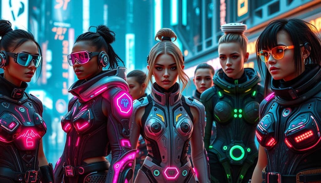 aplicaciones IA en moda cyberpunk