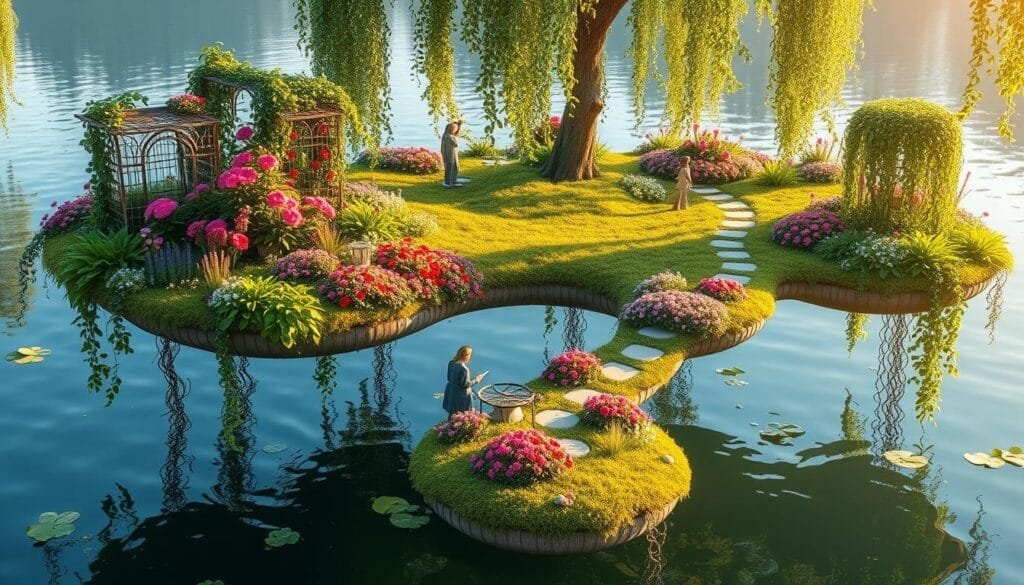 creación de jardines flotantes