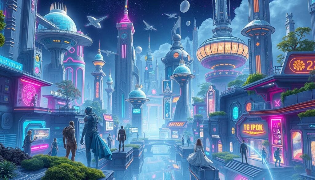 desarrollo de personajes en entorno futurista