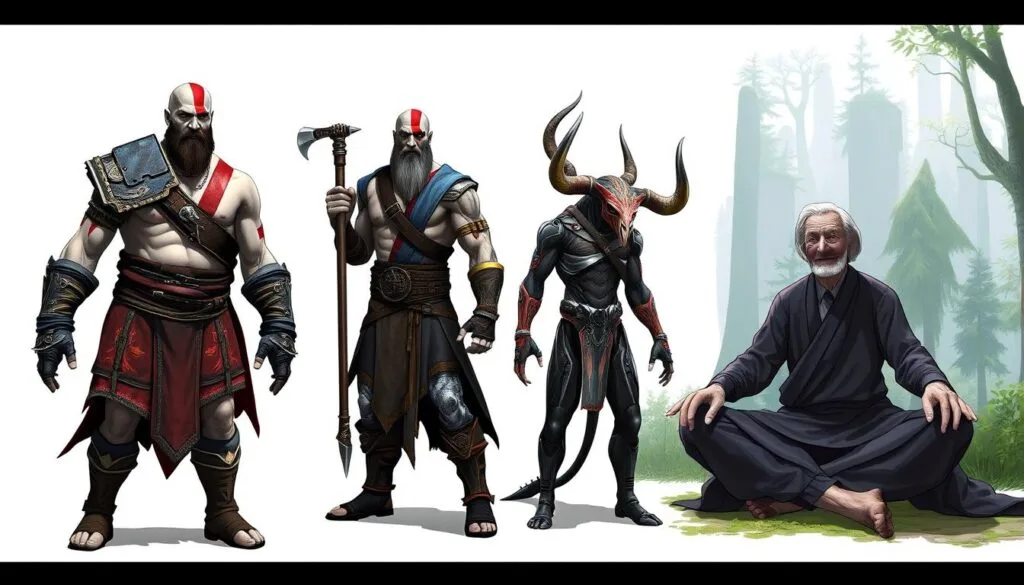 diferentes representaciones de Kratos