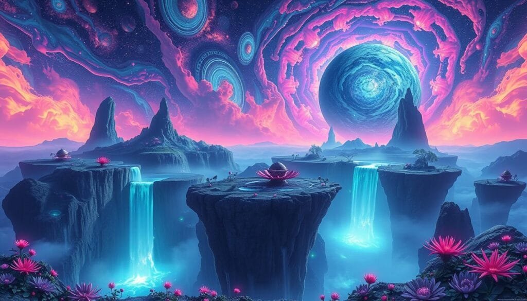 ejemplos de prompts paisajes interdimensionales IA