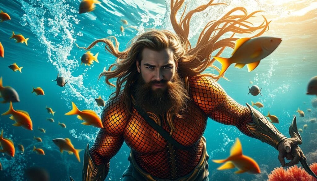 ejemplos de prompts para crear imágenes de Aquaman ejemplos de prompts para crear imágenes de Aquaman