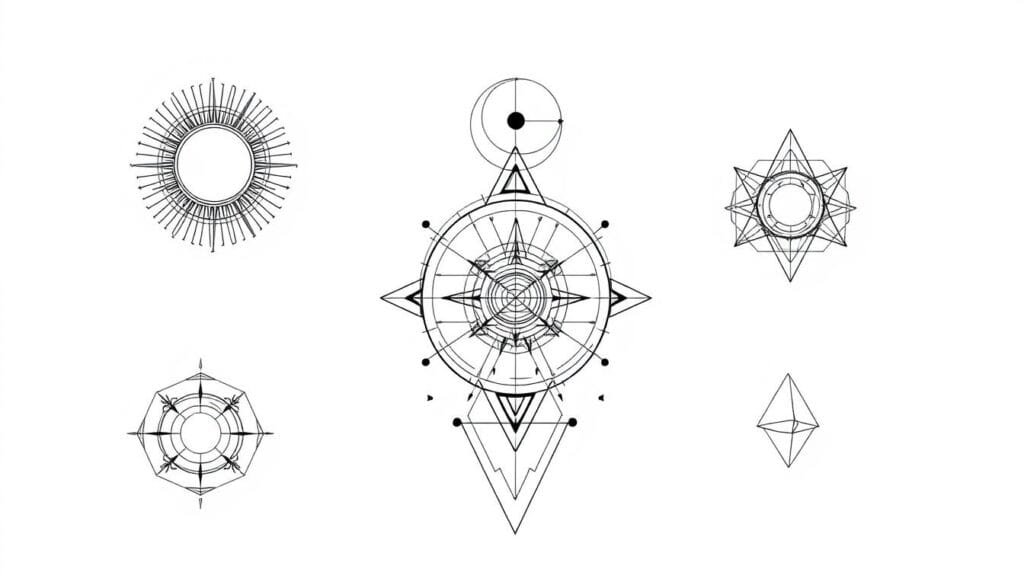 ejemplos de prompts para diseños de tatuajes geométricos