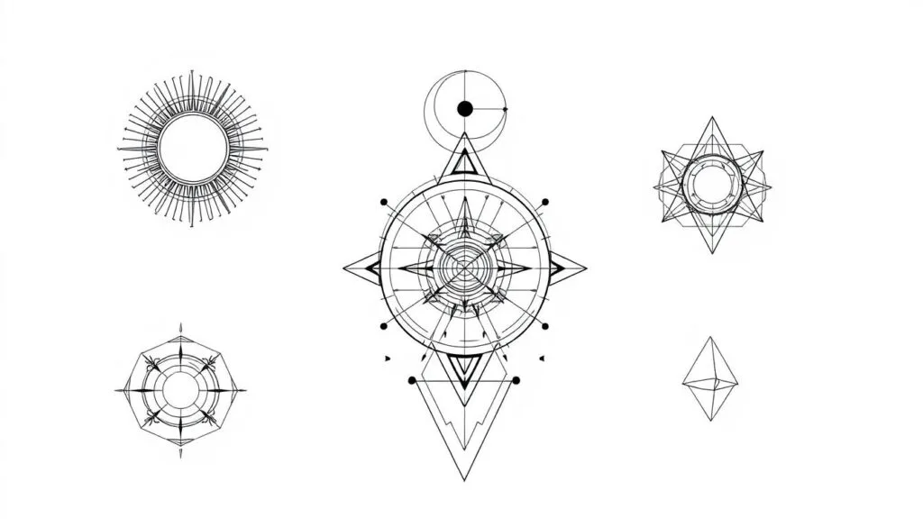 ejemplos de prompts para diseños de tatuajes geométricos