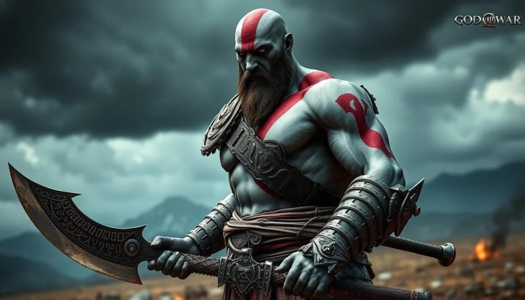 ejemplos de prompts para el diseño de personajes de Kratos