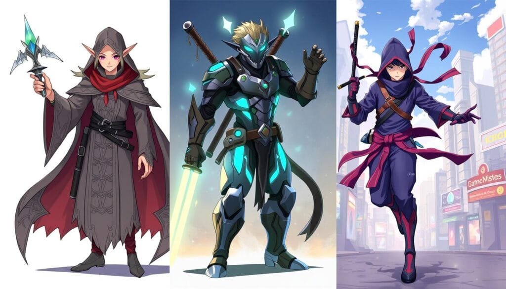 ejemplos de prompts para personajes de fantasía, ciencia ficción y anime