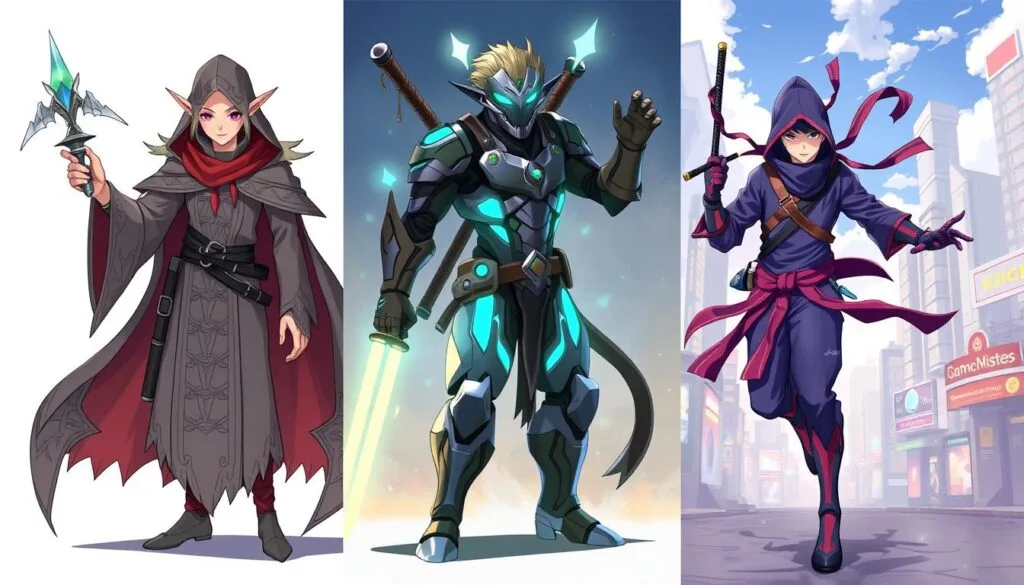 ejemplos de prompts para personajes de fantasía, ciencia ficción y anime