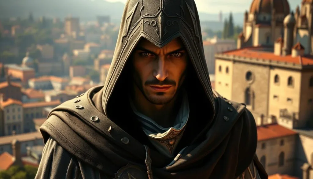 ejemplos de prompts para retratos de Ezio ejemplos de prompts para retratos de Ezio
