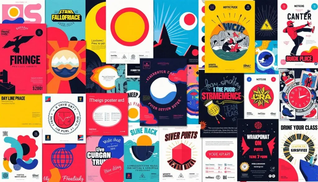 elementos visuales en carteles