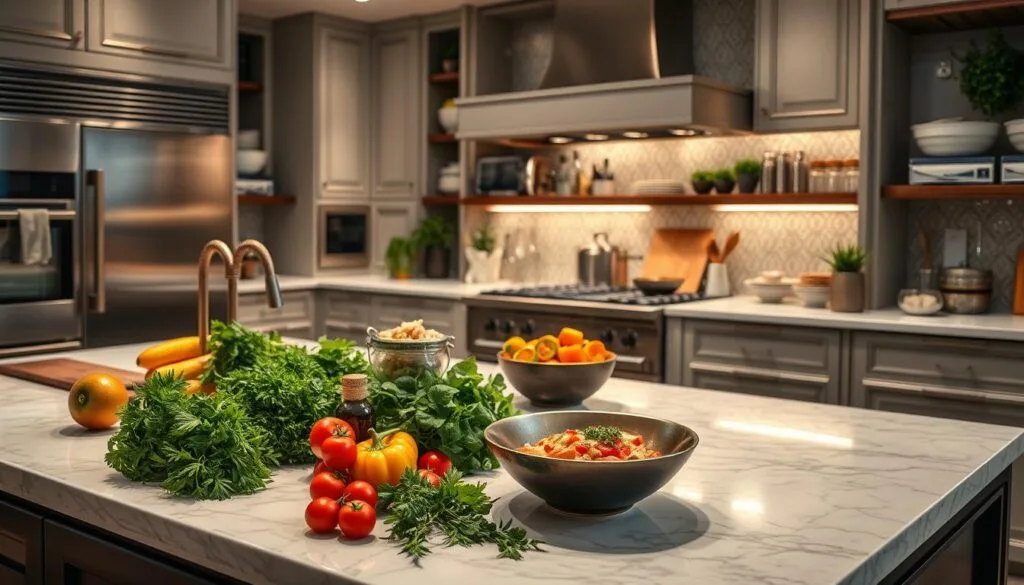 ilustración de cocina gourmet con IA