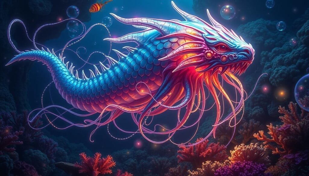 ilustraciones de criaturas marinas fantásticas con IA ilustraciones de criaturas marinas fantásticas con IA