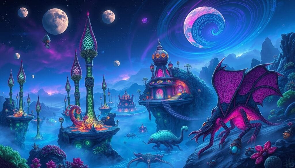 ilustraciones ecosistemas alienígenas