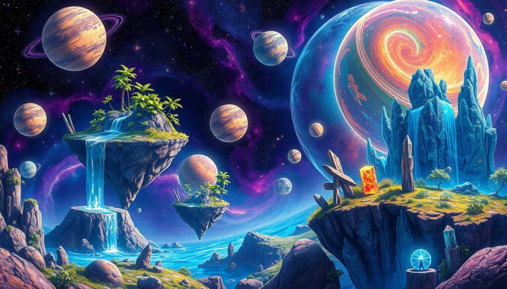 planetas fantásticos en el arte digital