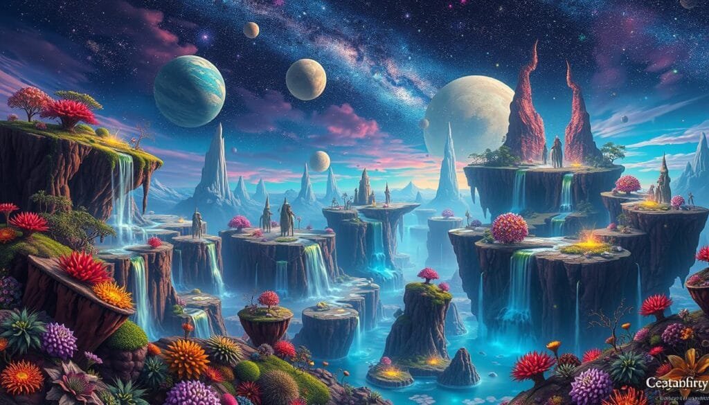 prompts para crear arte de paisajes interdimensionales con ia