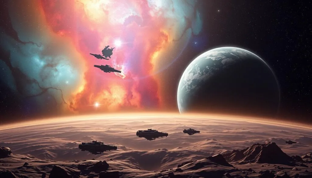 prompts para crear ilustraciones de exploración espacial con ia
